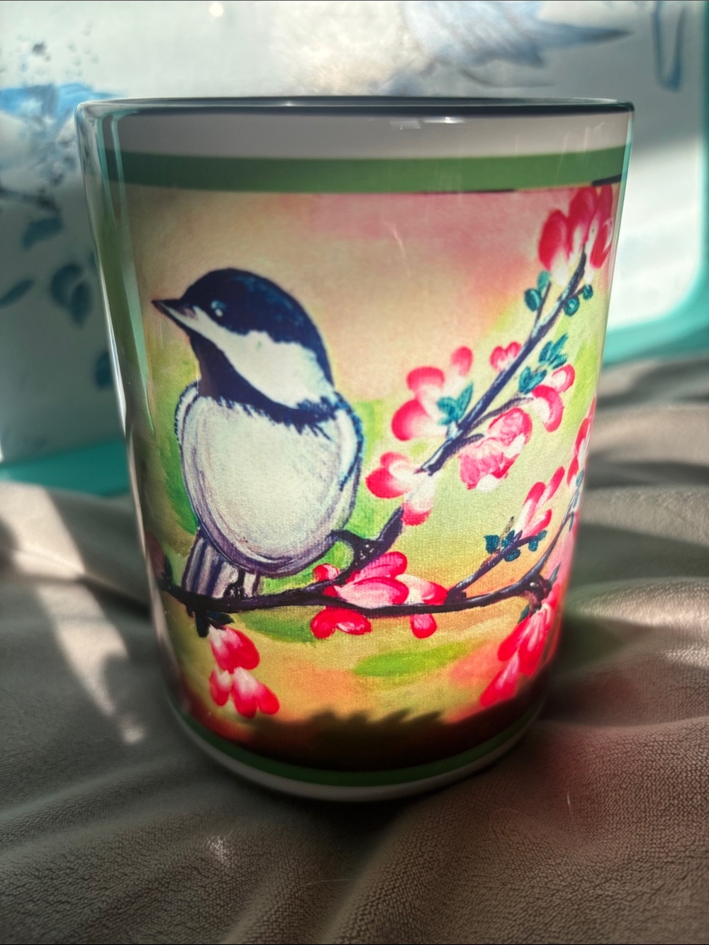 Decorative Bird Blossom coffee mug by Zazzle